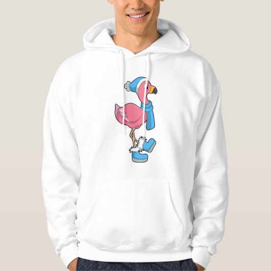 Flamingo met Scarf en Pet Hoodie (Voorkant)