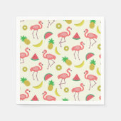 Flamingo met schattig tropisch zomerfruit Patroon Servet (Voorkant)