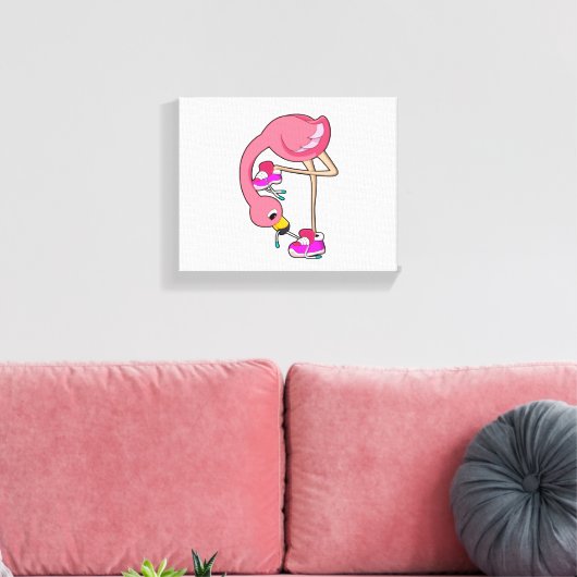 Flamingo met schoenen canvas afdruk (Insitu (Woonkamer))