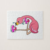 Flamingo met schoenen legpuzzel (Horizontaal)