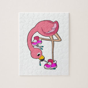 Flamingo met schoenen legpuzzel