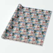 Flamingo met sjaal en roze laarzen cadeaupapier (Uitgerold)