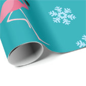 flamingo met sneeuw voor kerst nr . 7 cadeaupapier (Rol Hoek)