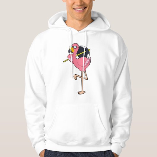 Flamingo met Umbrella Hoodie (Voorkant)