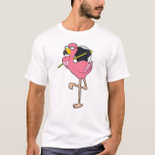 Flamingo met Umbrella T-shirt (Voorkant)