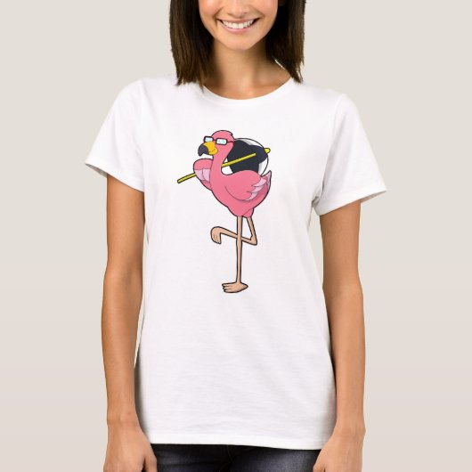 Flamingo met Umbrella T-shirt (Voorkant)
