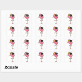 Flamingo met Umbrella Vierkante Sticker (Vel)