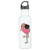 Flamingo met Umbrella Waterfles (Voorkant)