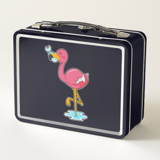 Flamingo met vis (Achterkant)