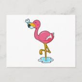 Flamingo met Vis Briefkaart (Voorkant)