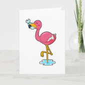 Flamingo met vis kaart (Voorkant)