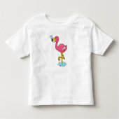 Flamingo met vis kinder shirts (Voorkant)