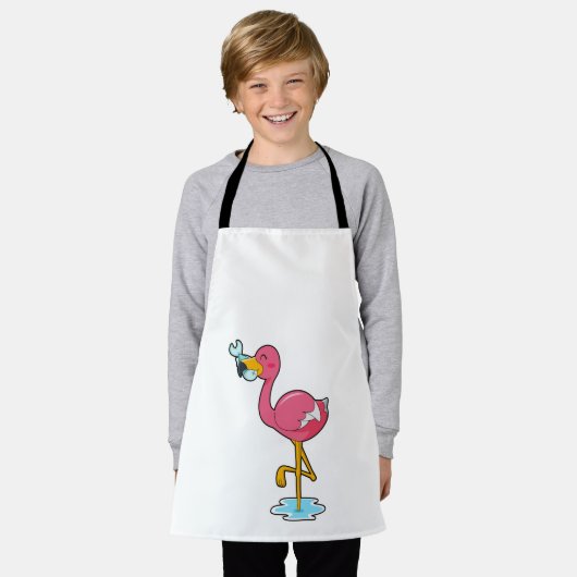 Flamingo met vis schort (Gedragen)