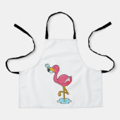 Flamingo met vis schort (Voorkant)