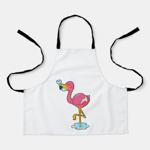 Flamingo met vis schort