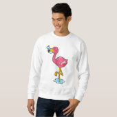 Flamingo met vis trui (Voorkant volledig)