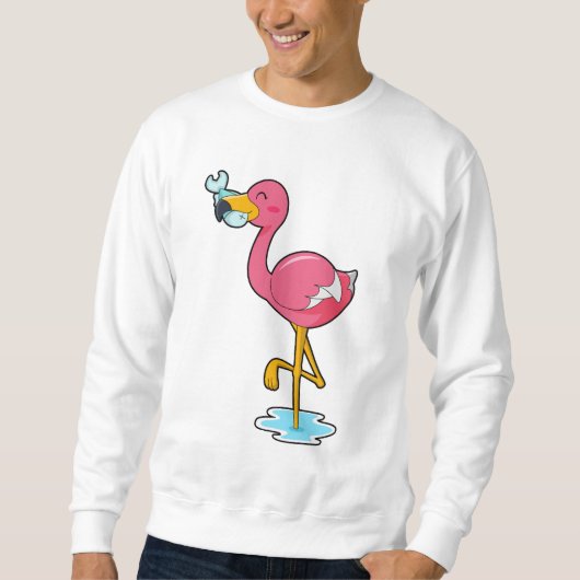 Flamingo met vis trui (Voorkant)