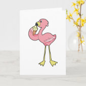Flamingo met wafel ijs kaart (Gele Bloem)