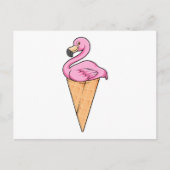Flamingo met wafel van ijs briefkaart (Voorkant)