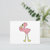 Flamingo met Waffel ijs Briefkaart (Staand voorkant)