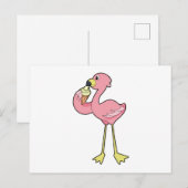 Flamingo met Waffel ijs Briefkaart (Voorkant / Achterkant)