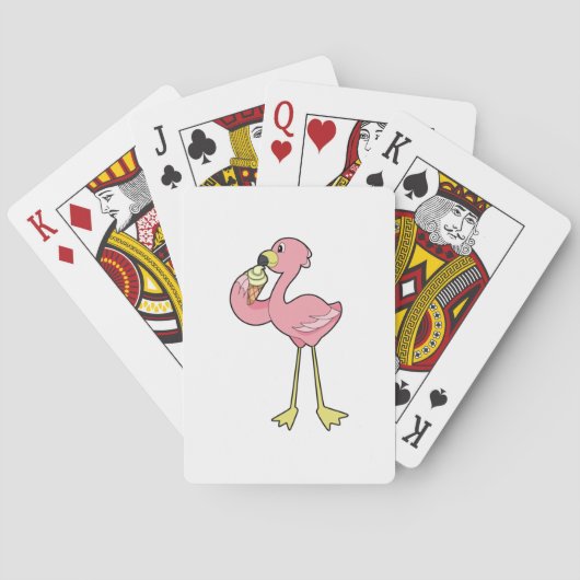 Flamingo met Waffel ijs Pokerkaarten (Achterkant)