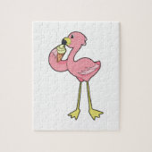 Flamingo met Waffle-ijs Legpuzzel (Verticaal)