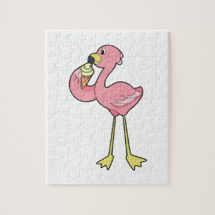 Flamingo met Waffle-ijs Legpuzzel