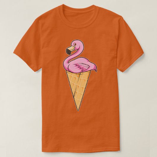 Flamingo met Waffle of Ice crème T-shirt (Design voorkant)