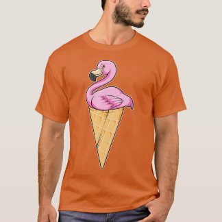 Flamingo met Waffle of Ice crème T-shirt