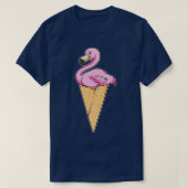 Flamingo met Waffle of Ice crème T-shirt (Design voorkant)