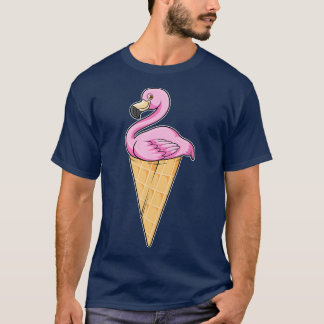 Flamingo met Waffle of Ice crème T-shirt