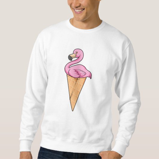 Flamingo met Waffle of Ice crème Trui (Voorkant)