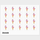 Flamingo met Waffle of Ice crème Vierkante Sticker (Vel)