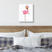 Flamingo met zonnebril canvas afdruk (Insitu (Slaapkamer))
