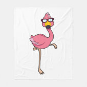Flamingo met zonnebril fleece deken (Voorkant)