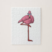 Flamingo met zonnebril legpuzzel (Verticaal)