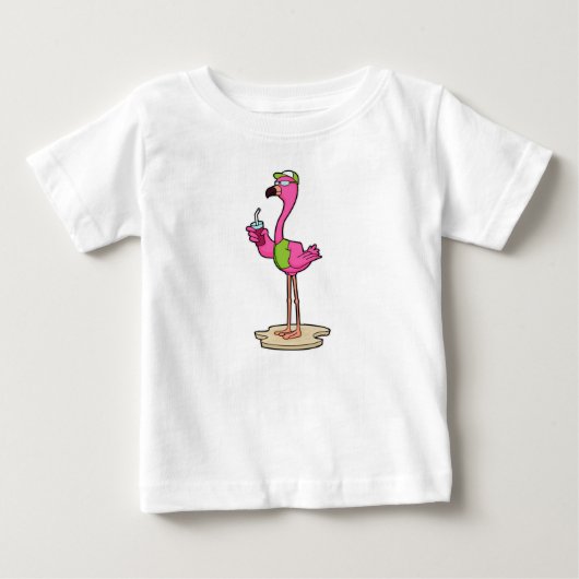 Flamingo met zonnebril & pet (Voorkant)
