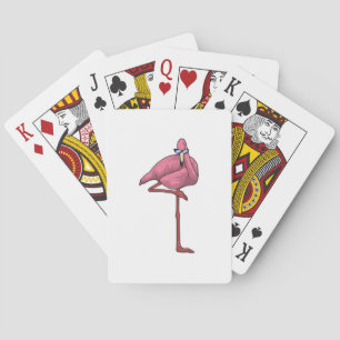 Flamingo met zonnebril pokerkaarten