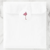 Flamingo met zonnebril ronde sticker (Tas)