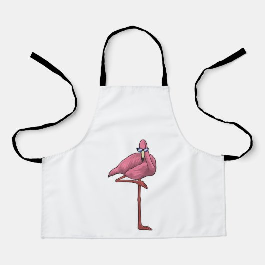 Flamingo met zonnebril schort (Voorkant)