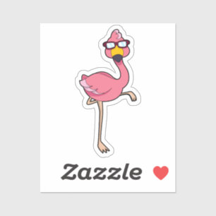 Flamingo met zonnebril sticker