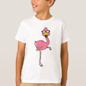 Flamingo met zonnebril t-shirt (Voorkant)