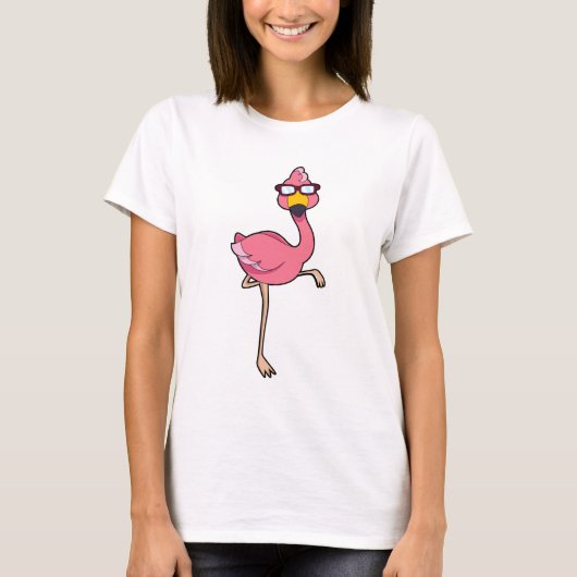 Flamingo met zonnebril t-shirt (Voorkant)