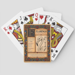 Flamingo, Middeleeuwse Bestiarium Kunst Pokerkaarten