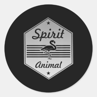 Flamingo - Mijn Geest Dier Flamingo Kostuum Ronde Sticker