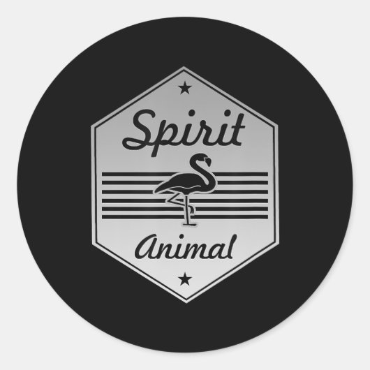 Flamingo - Mijn Geest Dier Flamingo Kostuum Ronde Sticker (Voorkant)