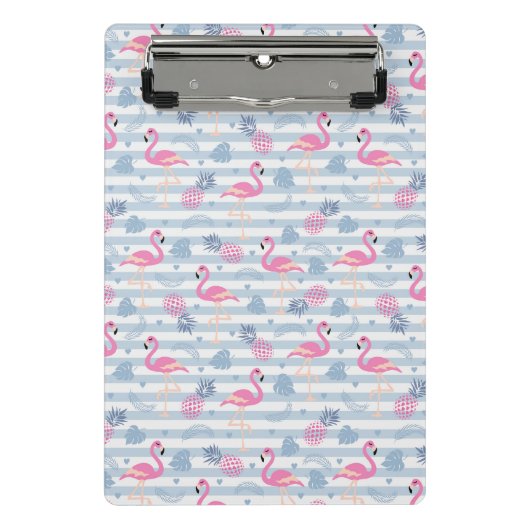 Flamingo Mini Klembord - Roze & Blauw (Voorkant)
