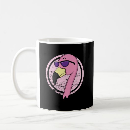 Flamingo mit Sonnenbrille Koffiemok (Links)