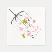 Flamingo Mobile Modern Roze Baby showers servetten (Voorkant)